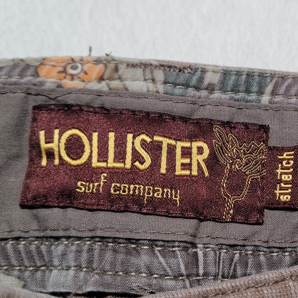 Hollister Surf Company Stretch Vintage 90s Taupe Low Rise Flared Pants Trousers - Picture 8 of 9